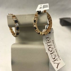 Victoria Townsend Midnight Sapphire Gold Earrings